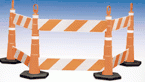 Snap-in-place barricades help steer pedestrians and slow-moving vehicles in construction zones