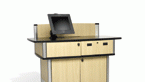 Multimedia lectern addresses large conference venues