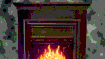 Fiber optics fuel cozy fireplace