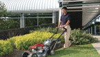 Select from two walk-behind mowers that let user bag or mulch clippings