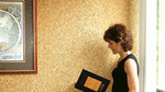 Cork wallpaper adds an earth-friendly touch to surfaces