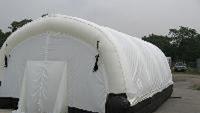 Inflatable structures provide instant protection from weather