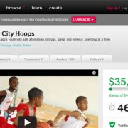 Screenshot of Windy City Hoops project page on crowdfunding site indiegogo.com