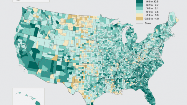 Poverty rates, by county, for school-age children remain high