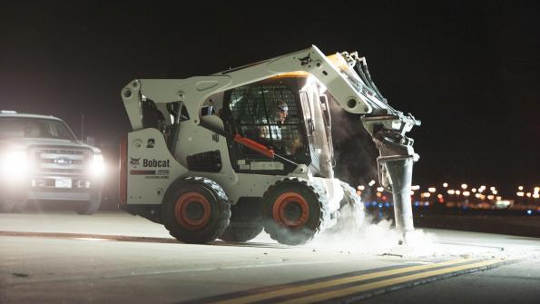 Arkansas airport maintains grounds with this all-wheel steer loader