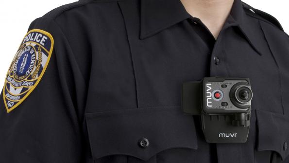 For police: handsfree video camera clips to clothing